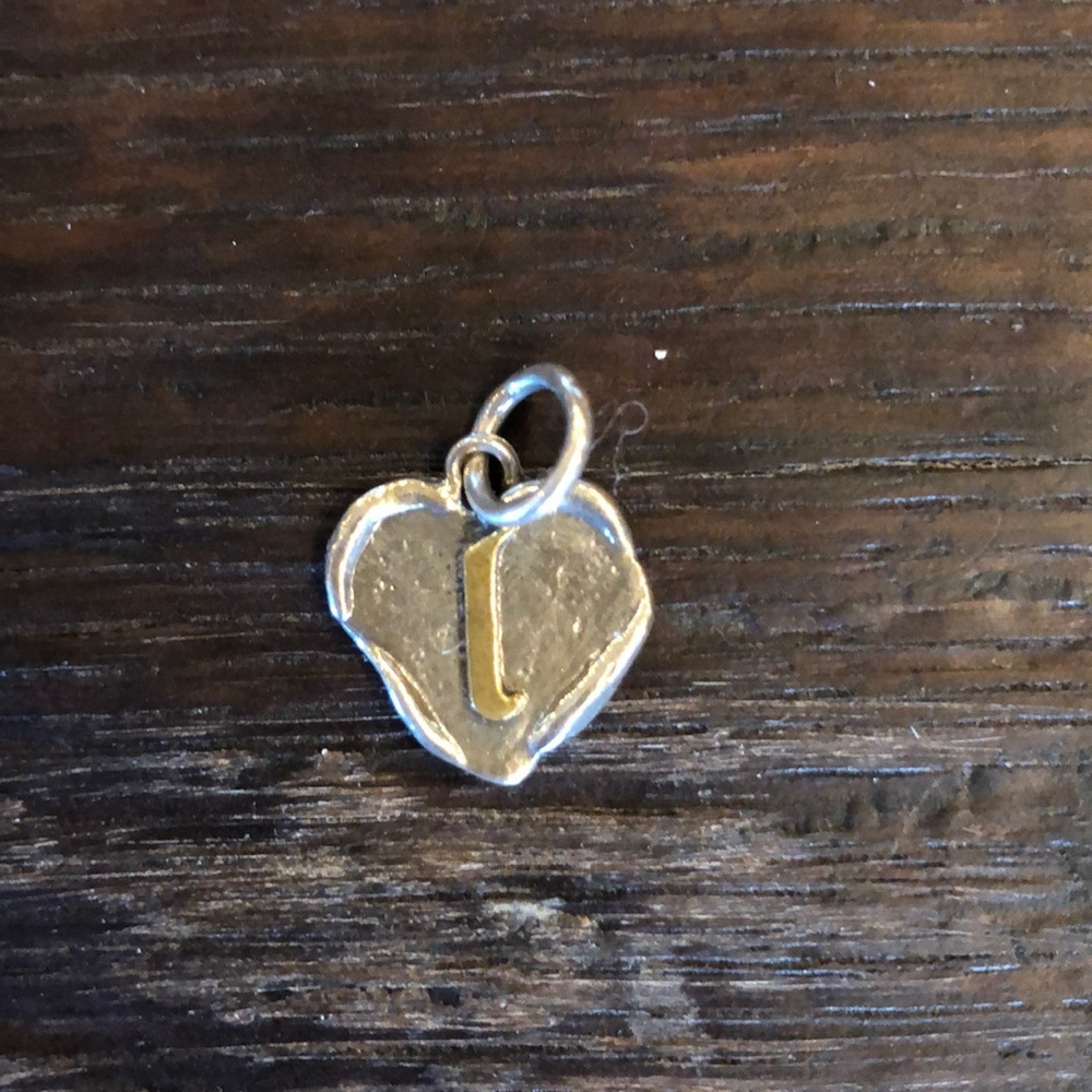 Letter “L” Heart Insignia Charm Waxing Poetic